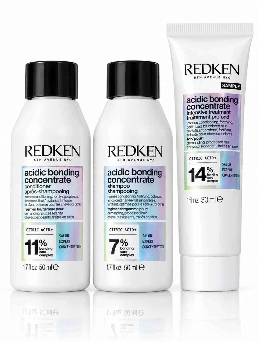 Redken Acidic Bonding Shampoo Conditioner & Treatment - NEW - TRAVEL SET